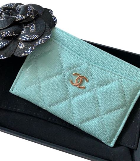 light blue chanel card holder|Chanel card holder hk price.